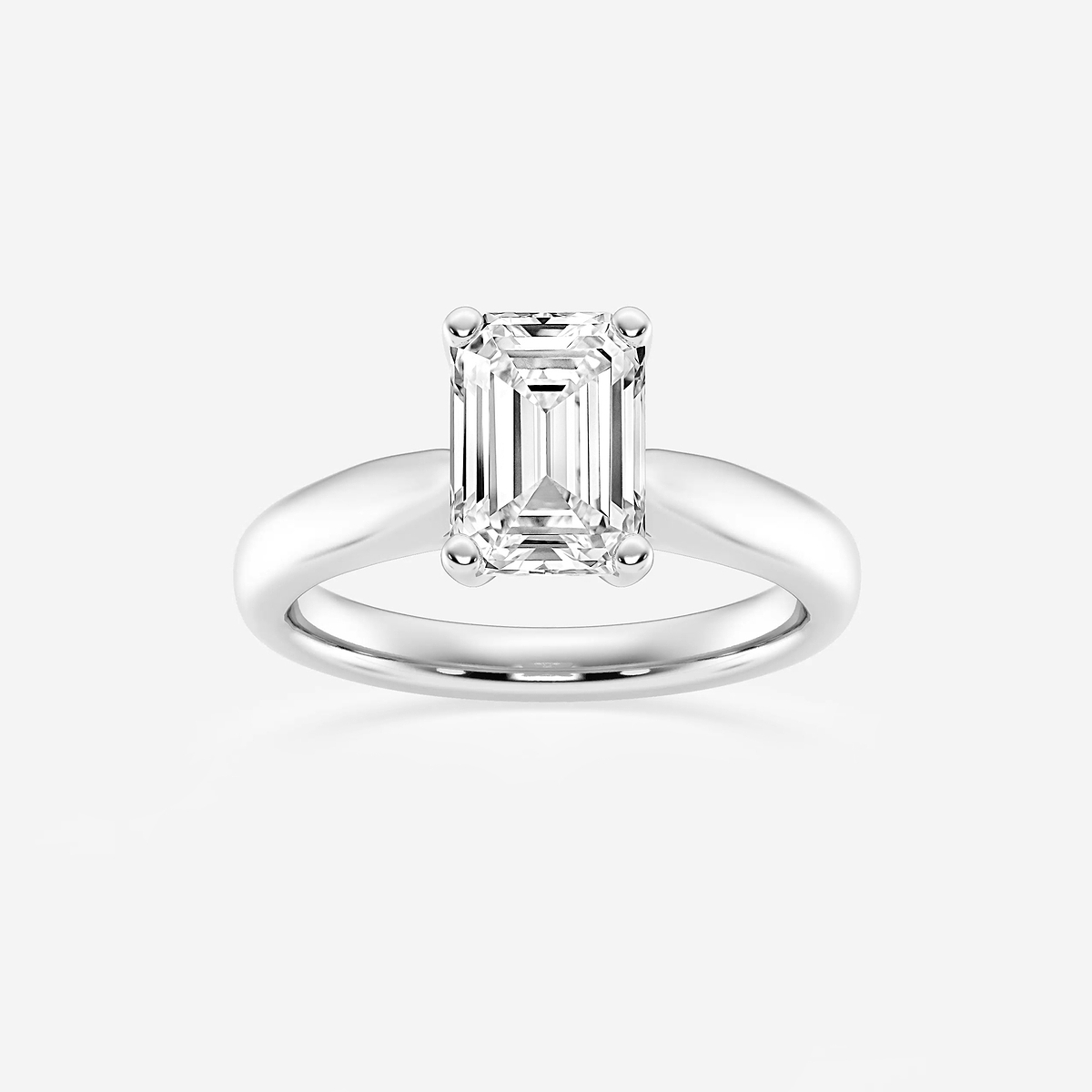 2 ctw Emerald Lab Grown Diamond Cathedral Solitaire Engagement Ring