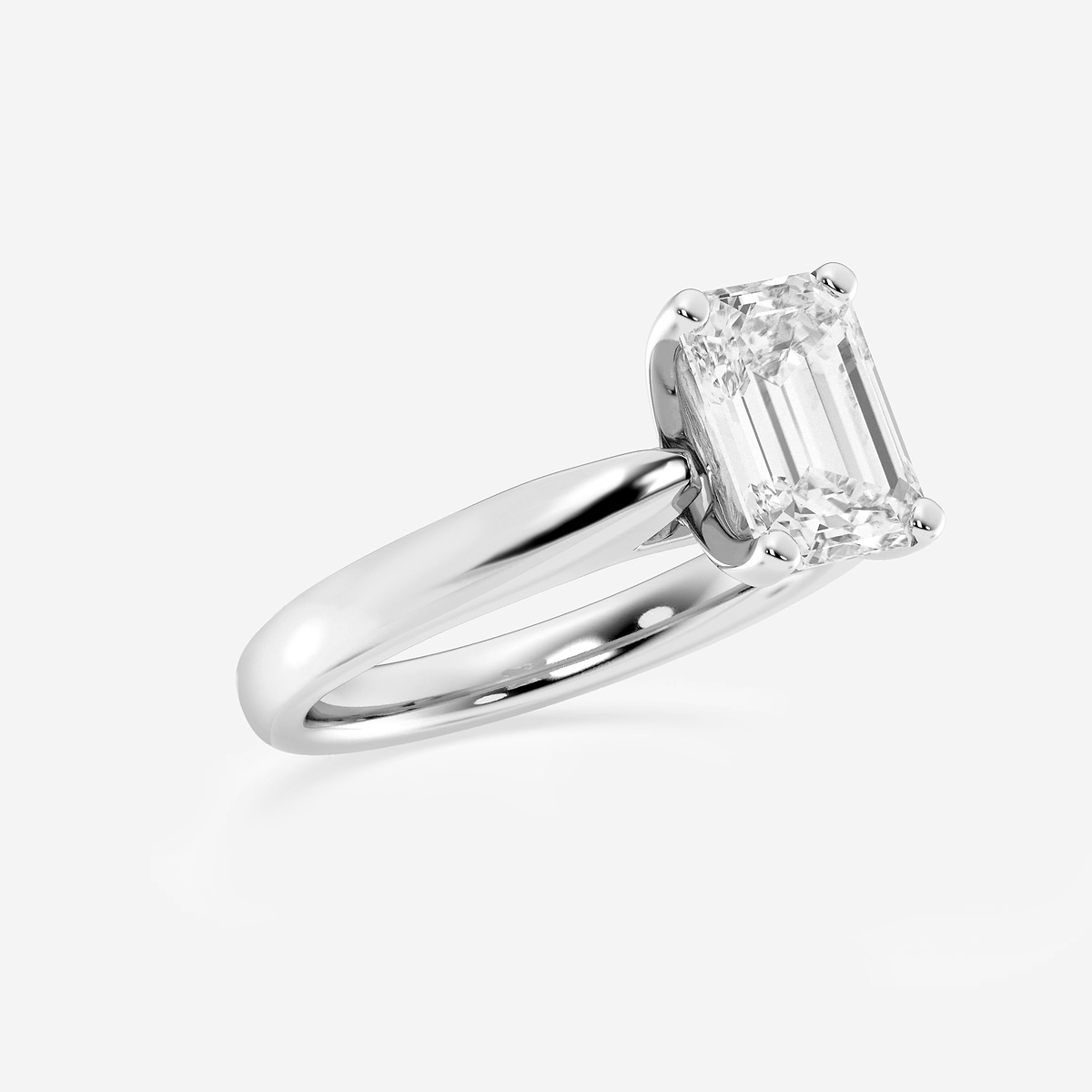 Additional Image 1 for  2 ctw Emerald Lab Grown Diamond Cathedral Solitaire Engagement Ring