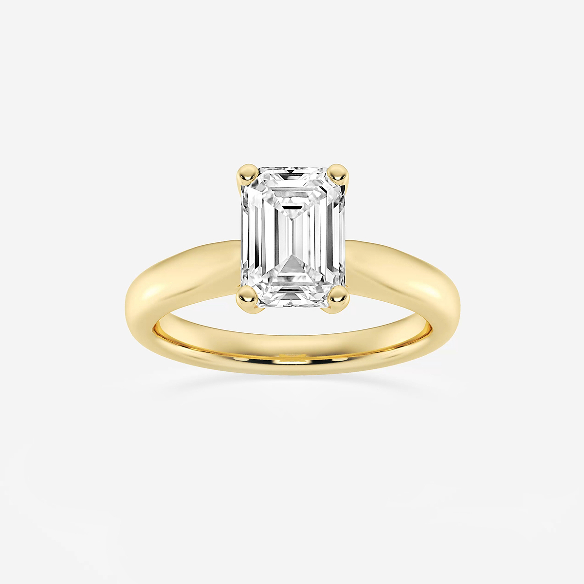 2 ctw Emerald Lab Grown Diamond Cathedral Solitaire Engagement Ring