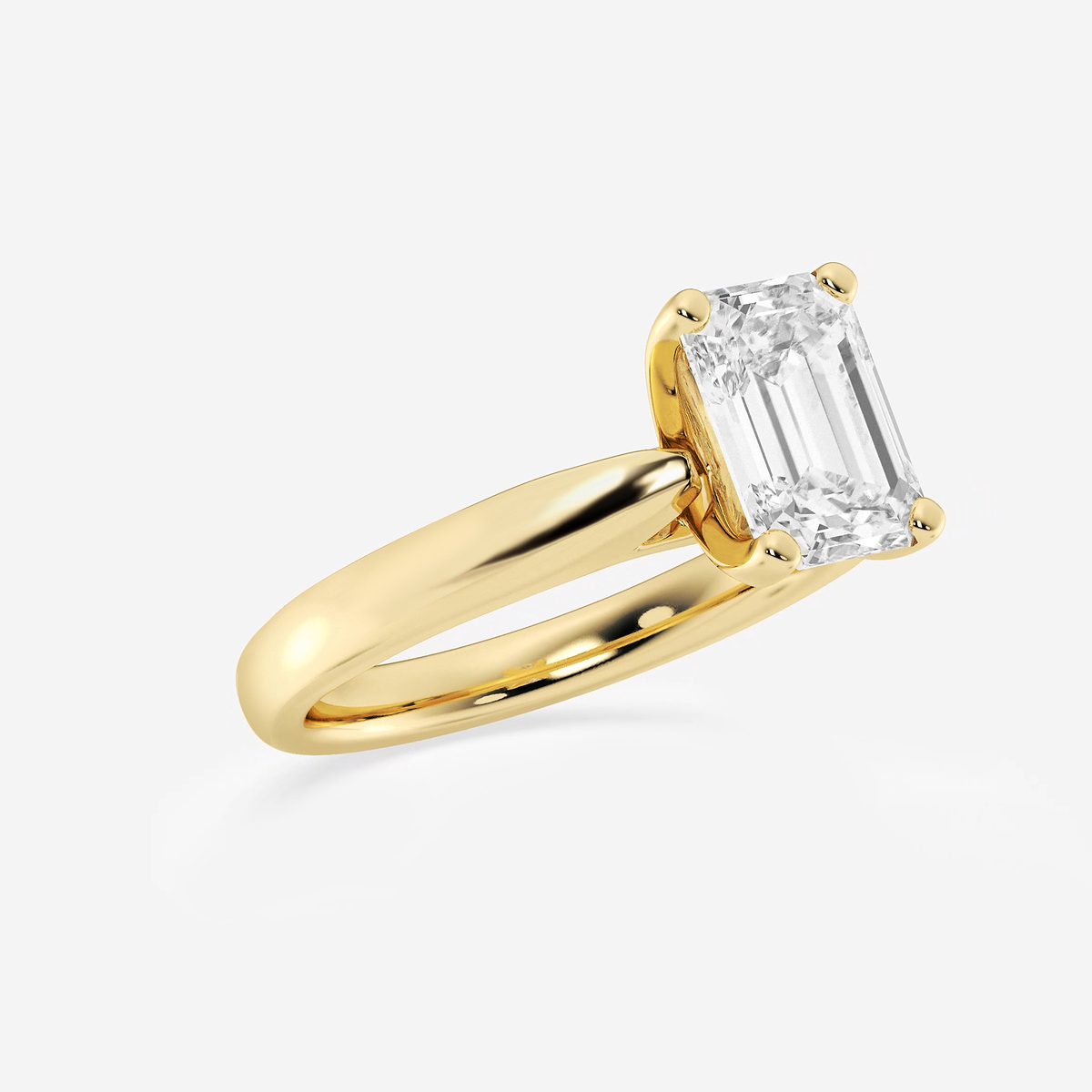 Additional Image 1 for  2 ctw Emerald Lab Grown Diamond Cathedral Solitaire Engagement Ring