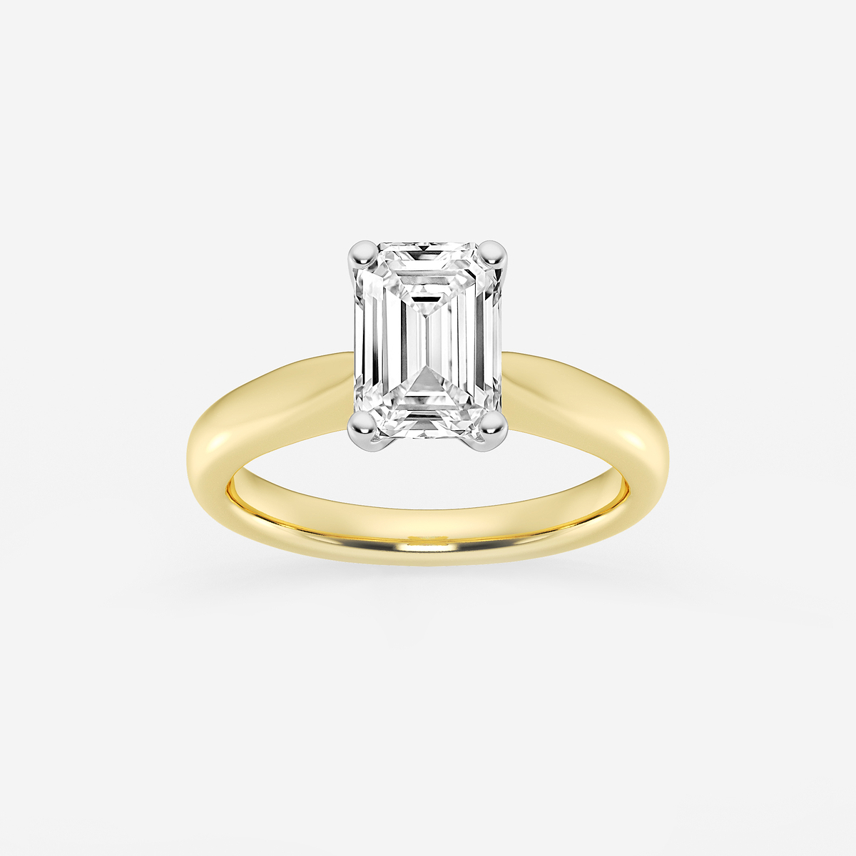 2 ctw Emerald Lab Grown Diamond Cathedral Solitaire Engagement Ring