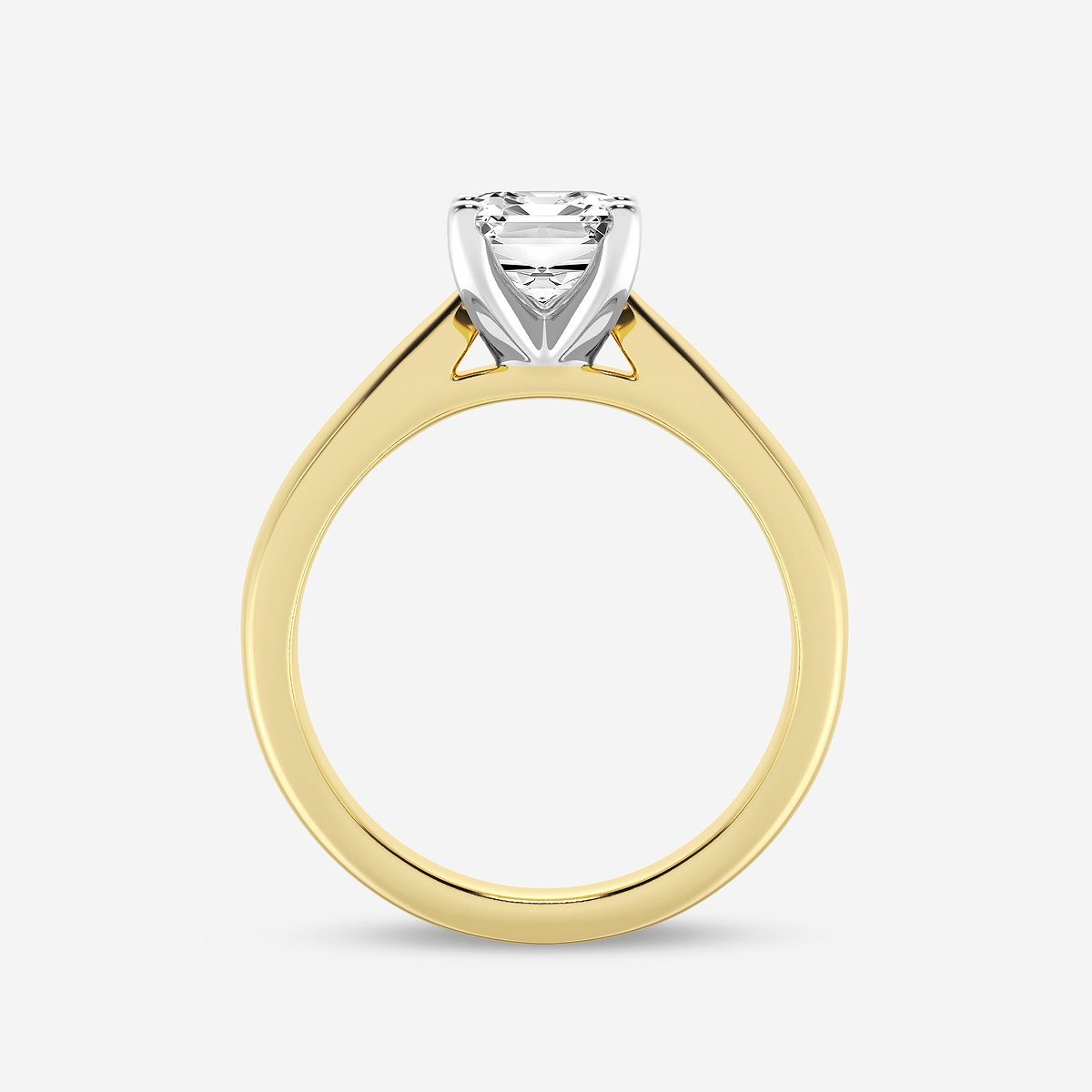 Additional Image 1 for  2 ctw Emerald Lab Grown Diamond Cathedral Solitaire Engagement Ring