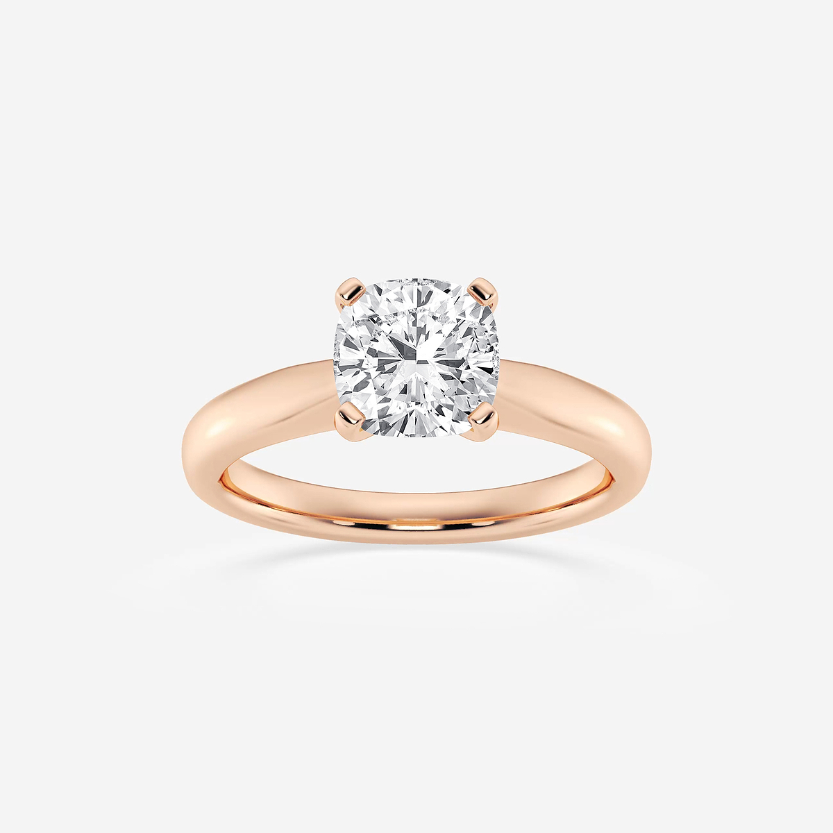 1 1/2 ctw Cushion Lab Grown Diamond Cathedral Solitaire Engagement Ring