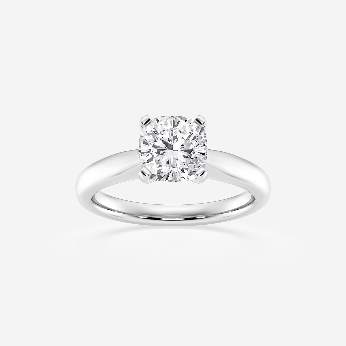1 1/2 ctw Cushion Lab Grown Diamond Cathedral Solitaire Engagement Ring