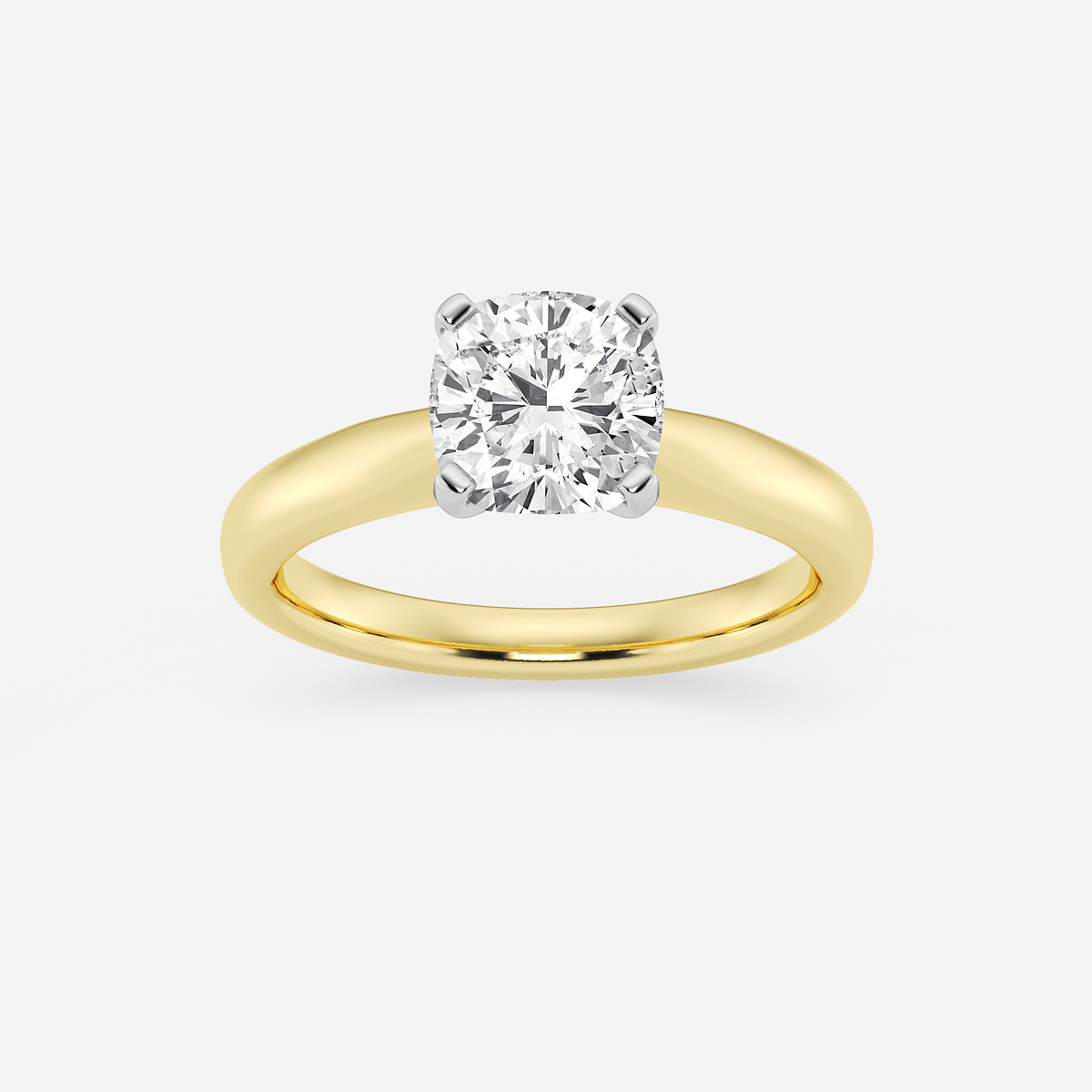 1 1/2 ctw Cushion Lab Grown Diamond Cathedral Solitaire Engagement Ring