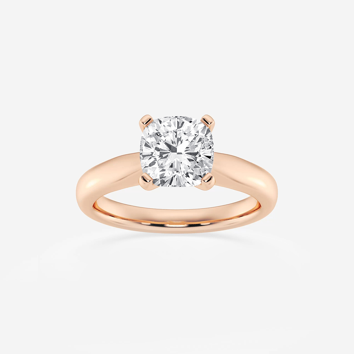 2 ctw Cushion Lab Grown Diamond Cathedral Solitaire Engagement Ring