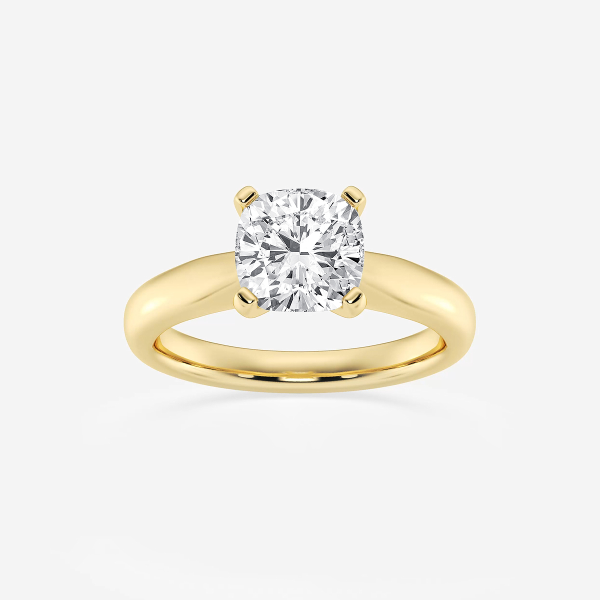 2 ctw Cushion Lab Grown Diamond Cathedral Solitaire Engagement Ring
