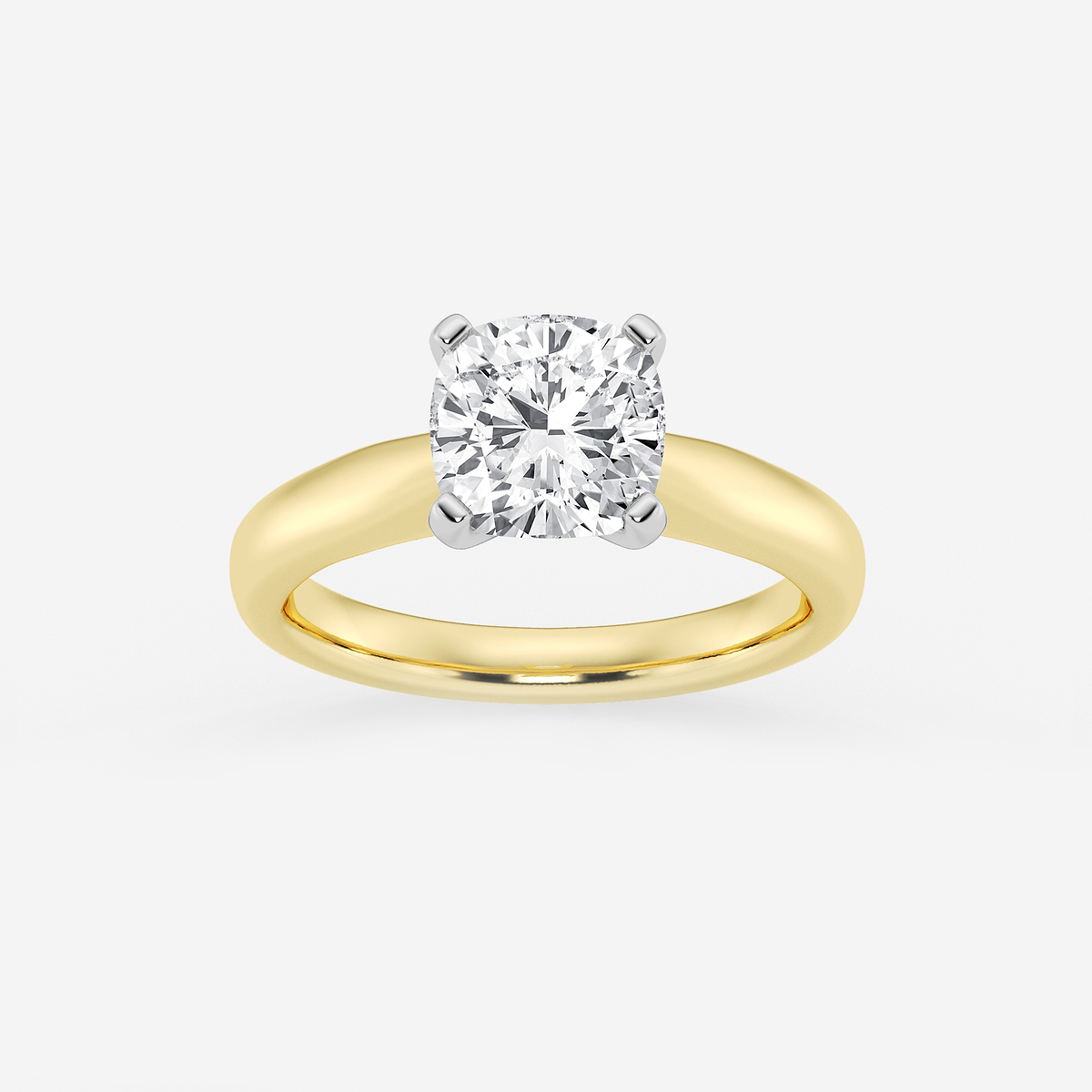 2 ctw Cushion Lab Grown Diamond Cathedral Solitaire Engagement Ring