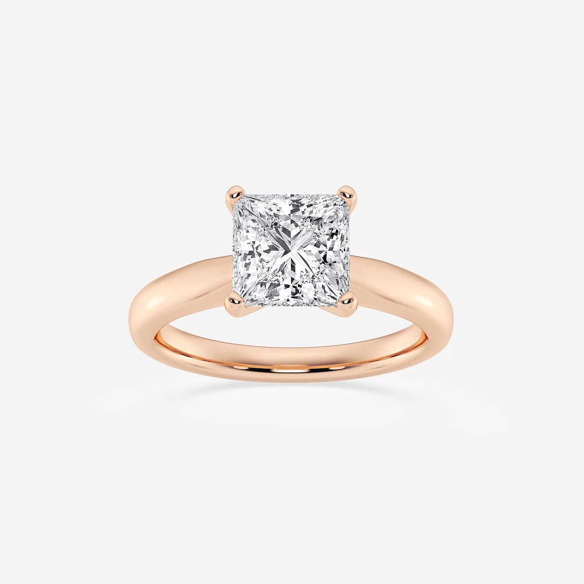 1 1/2 ctw Princess Lab Grown Diamond Cathedral Solitaire Engagement Ring