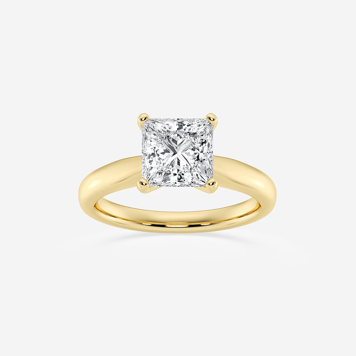 1 1/2 ctw Princess Lab Grown Diamond Cathedral Solitaire Engagement Ring
