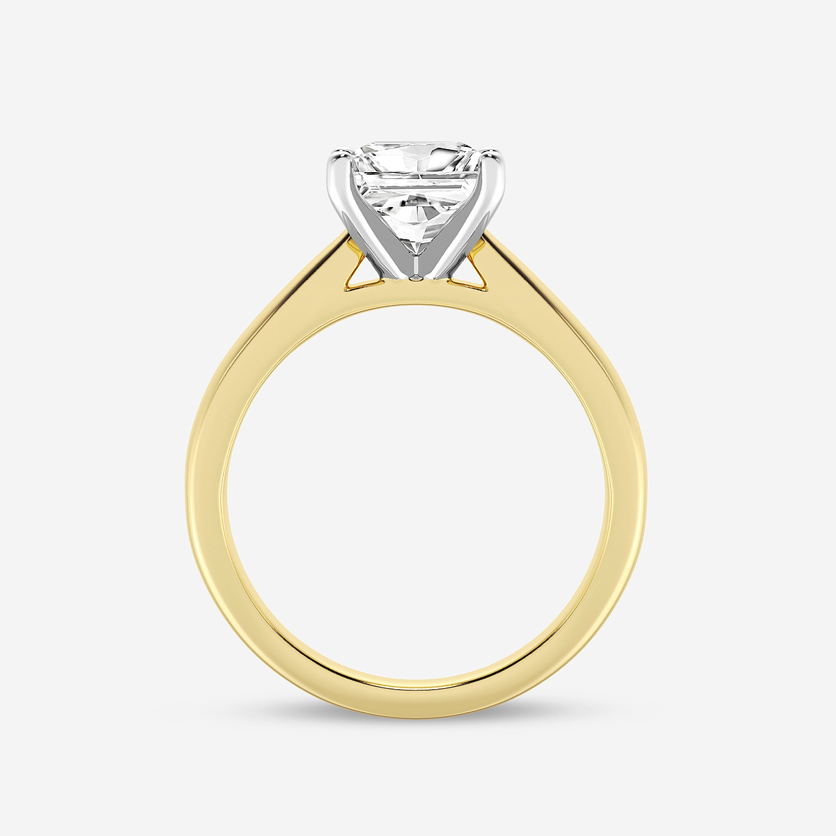 Additional Image 1 for  1 1/2 ctw Princess Lab Grown Diamond Cathedral Solitaire Engagement Ring