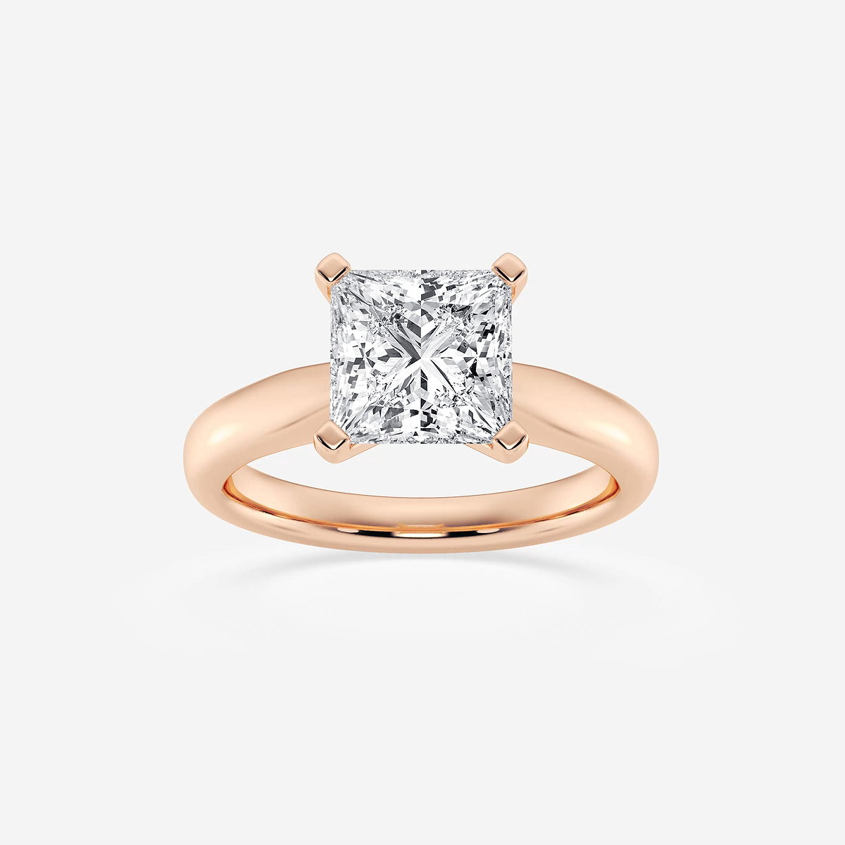 2 ctw Princess Lab Grown Diamond Cathedral Solitaire Engagement Ring