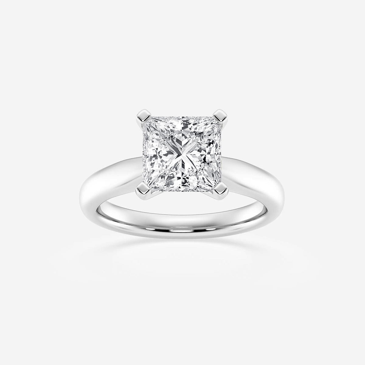 2 ctw Princess Lab Grown Diamond Cathedral Solitaire Engagement Ring