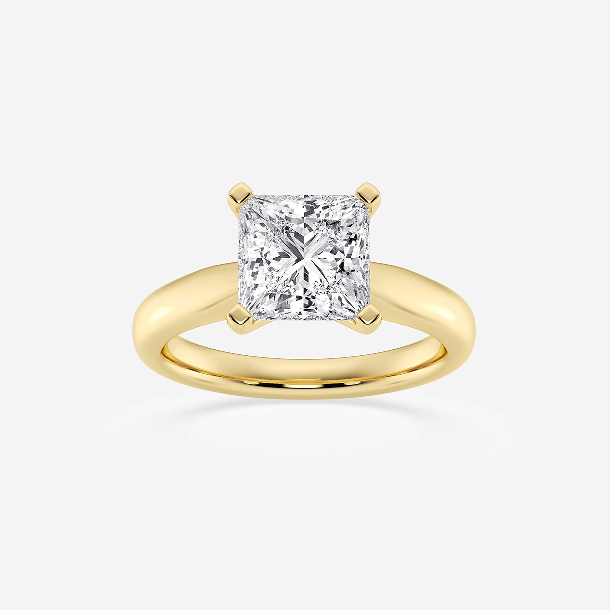 2 ctw Princess Lab Grown Diamond Cathedral Solitaire Engagement Ring