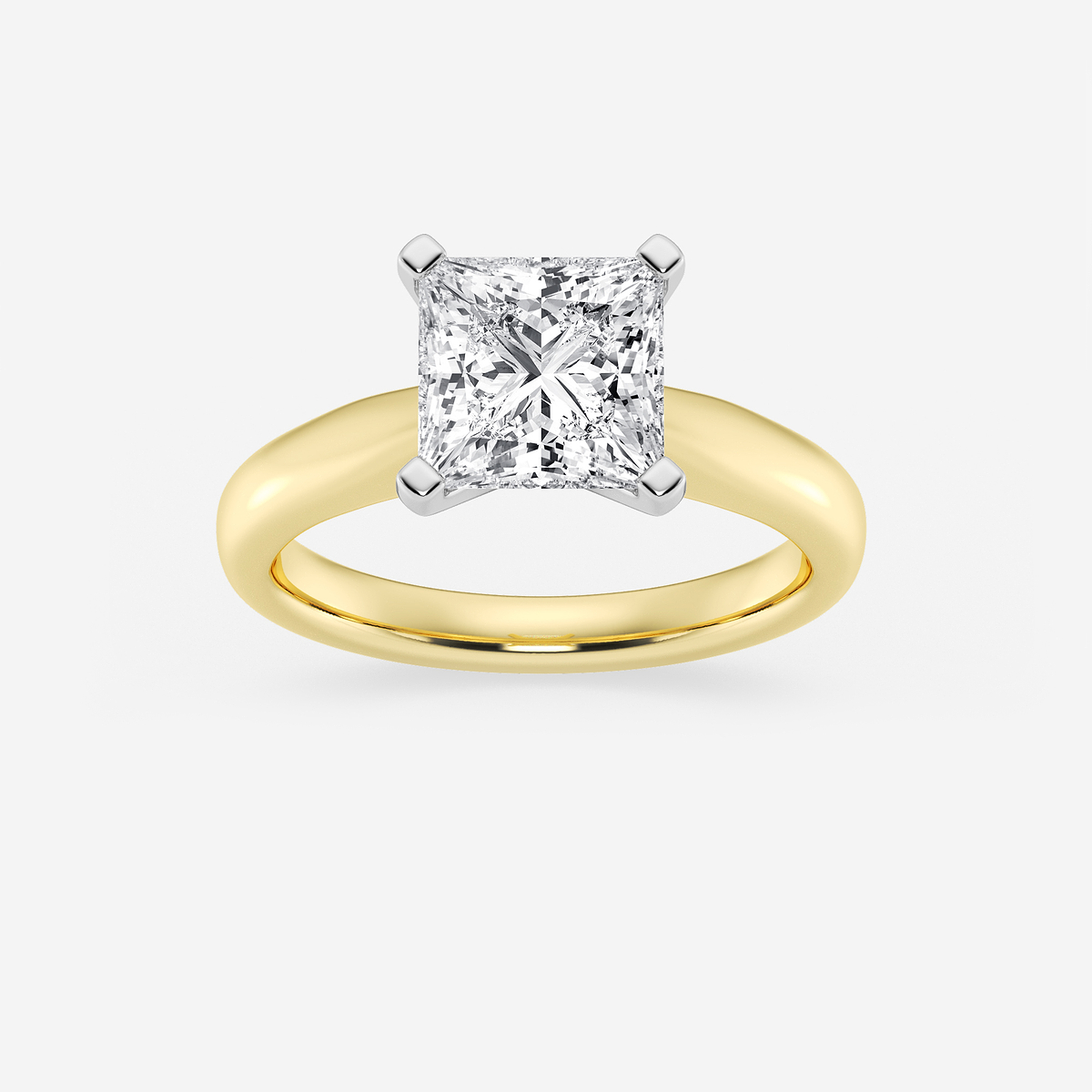 2 ctw Princess Lab Grown Diamond Cathedral Solitaire Engagement Ring