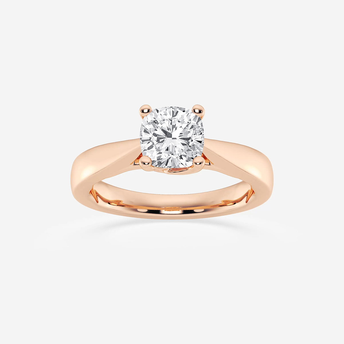 1 1/2 ctw Cushion Lab Grown Diamond Floral Solitaire Engagement Ring