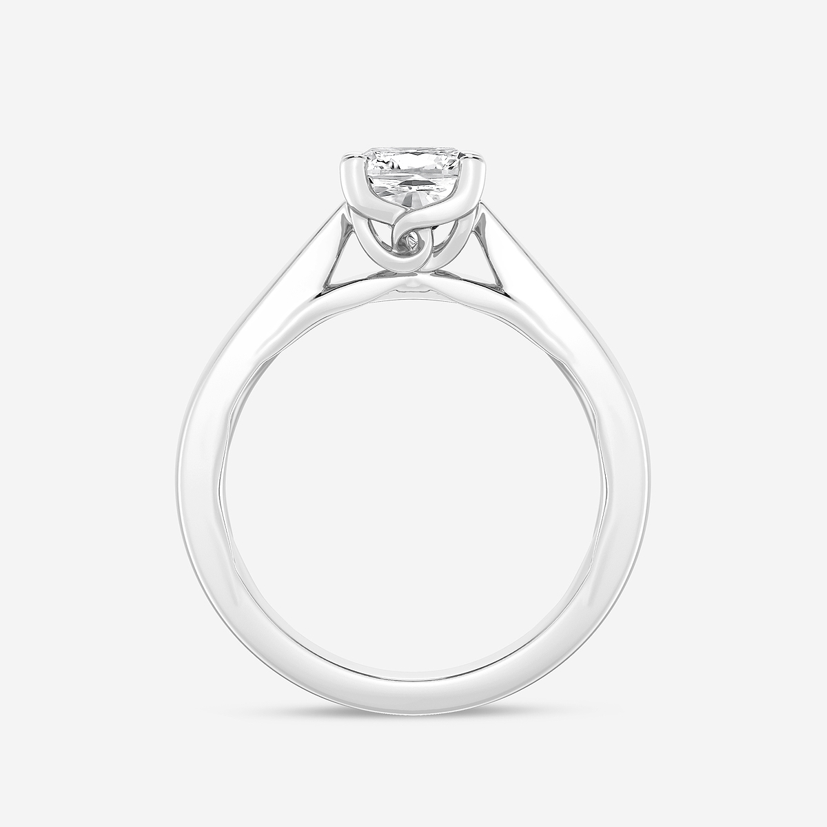 Additional Image 1 for  1 1/2 ctw Cushion Lab Grown Diamond Floral Solitaire Engagement Ring
