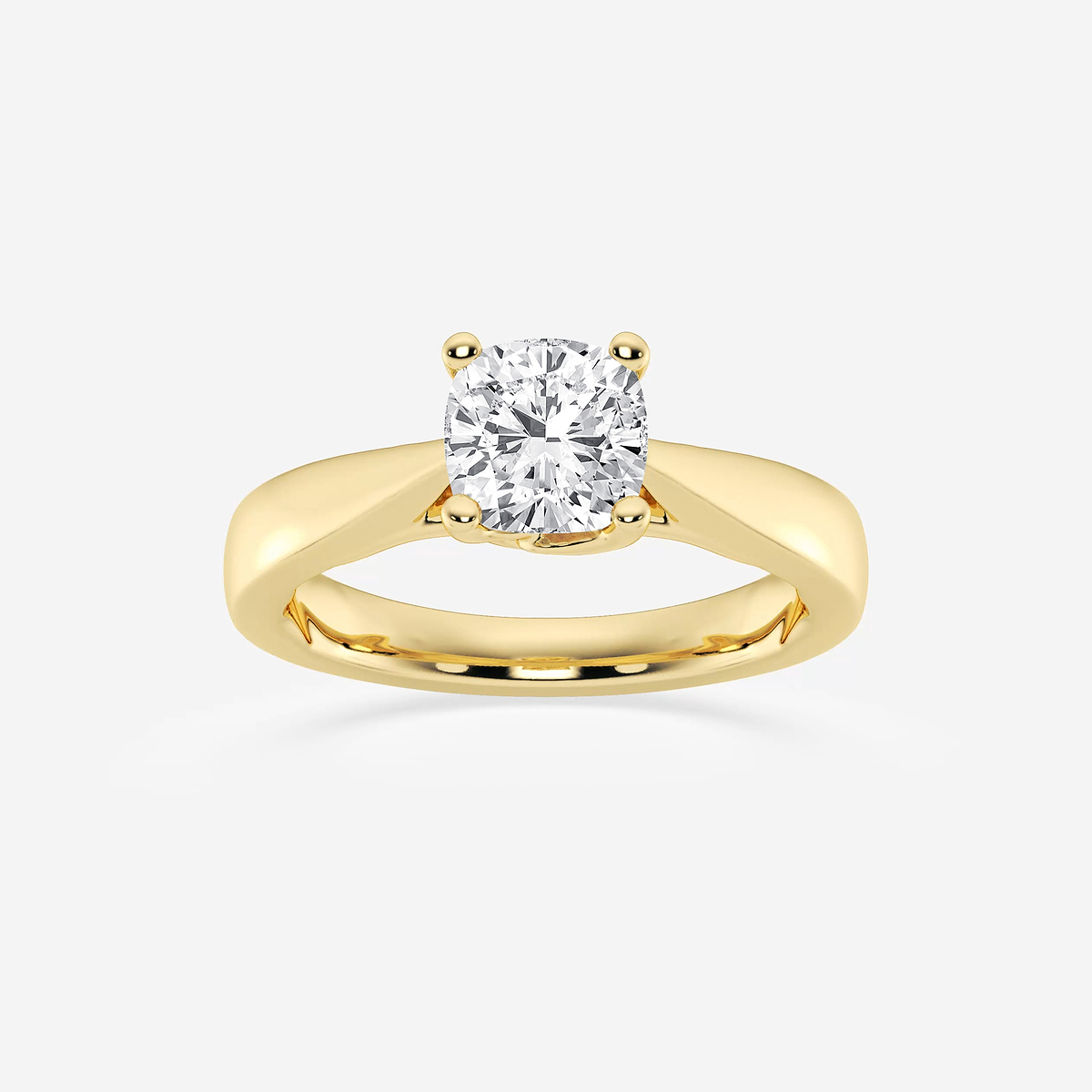 1 1/2 ctw Cushion Lab Grown Diamond Floral Solitaire Engagement Ring