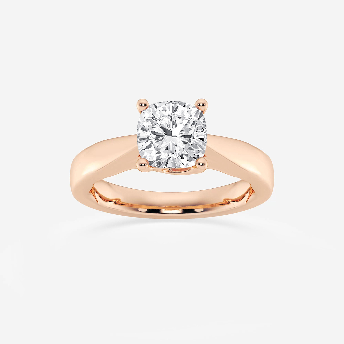 2 ctw Cushion Lab Grown Diamond Floral Solitaire Engagement Ring