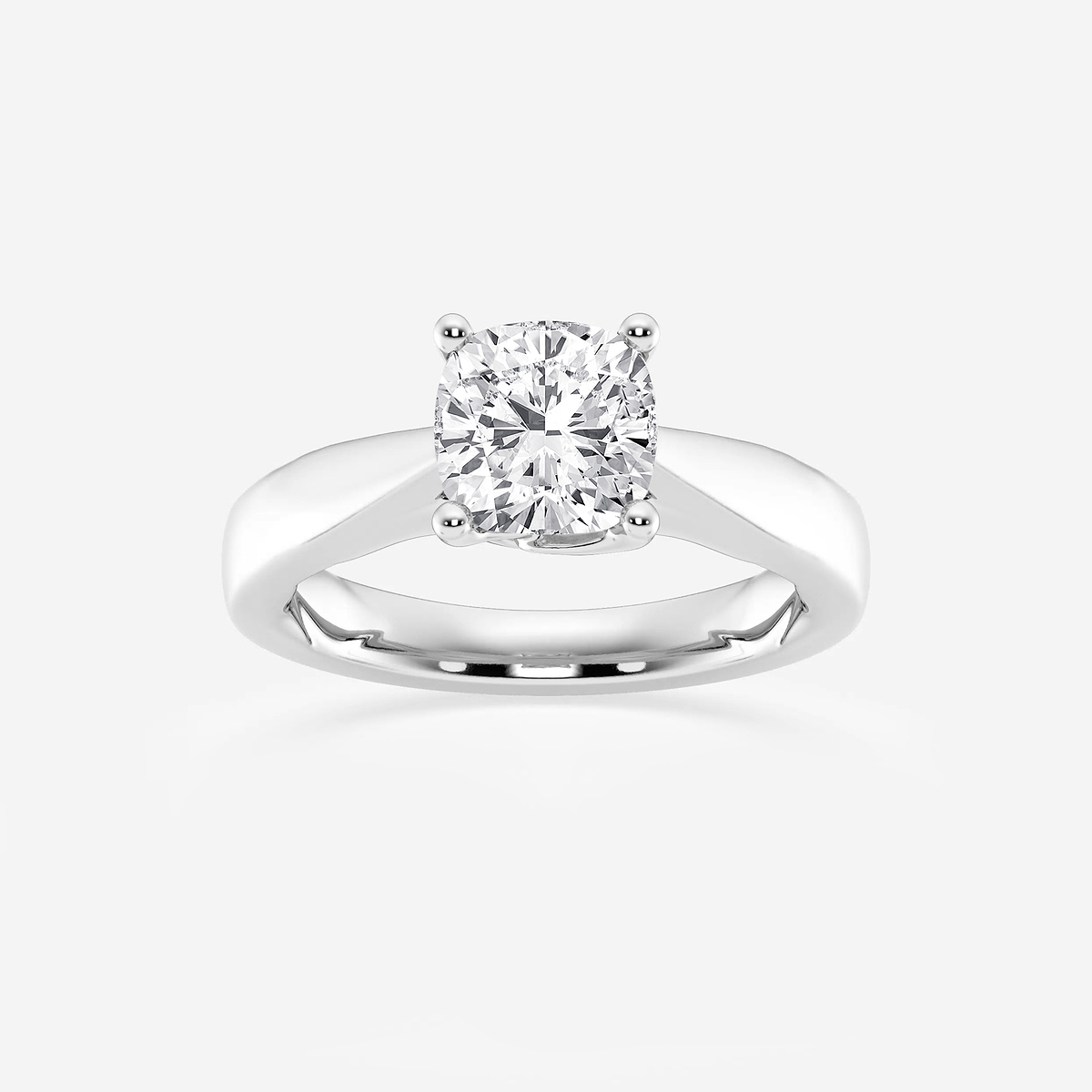 2 ctw Cushion Lab Grown Diamond Floral Solitaire Engagement Ring