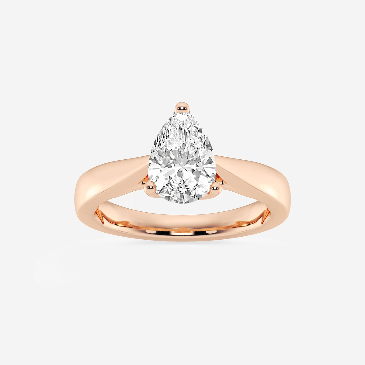 1 1/2 ctw Pear Lab Grown Diamond Floral Solitaire Engagement Ring