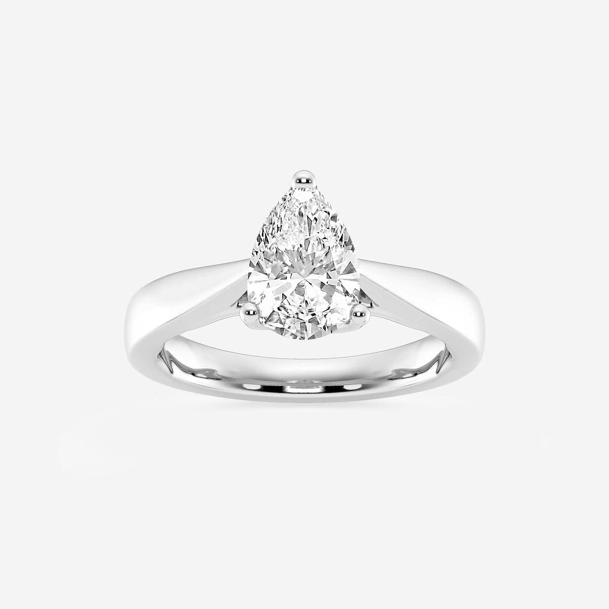 1 1/2 ctw Pear Lab Grown Diamond Floral Solitaire Engagement Ring