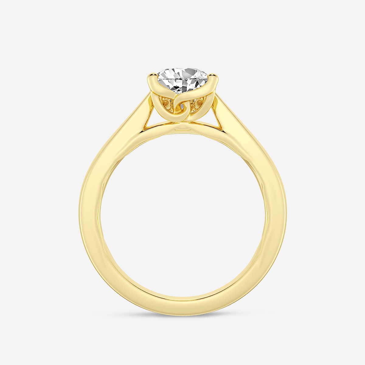 Additional Image 1 for  1 1/2 ctw Pear Lab Grown Diamond Floral Solitaire Engagement Ring