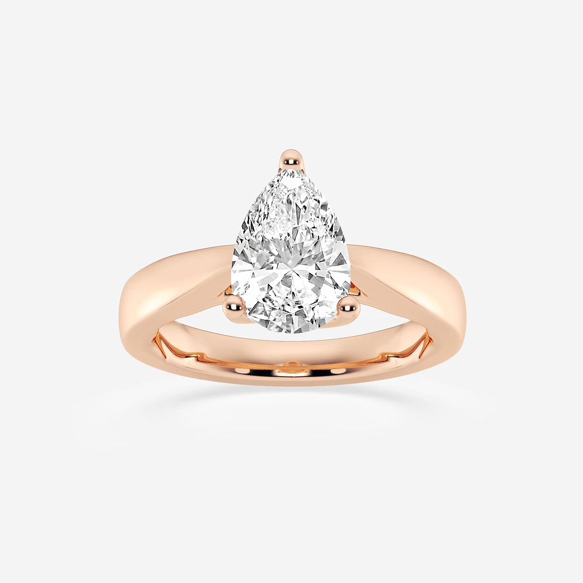 2 ctw Pear Lab Grown Diamond Floral Solitaire Engagement Ring