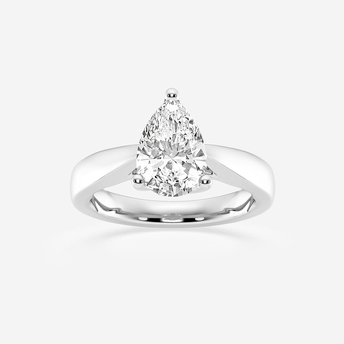 2 ctw Pear Lab Grown Diamond Floral Solitaire Engagement Ring