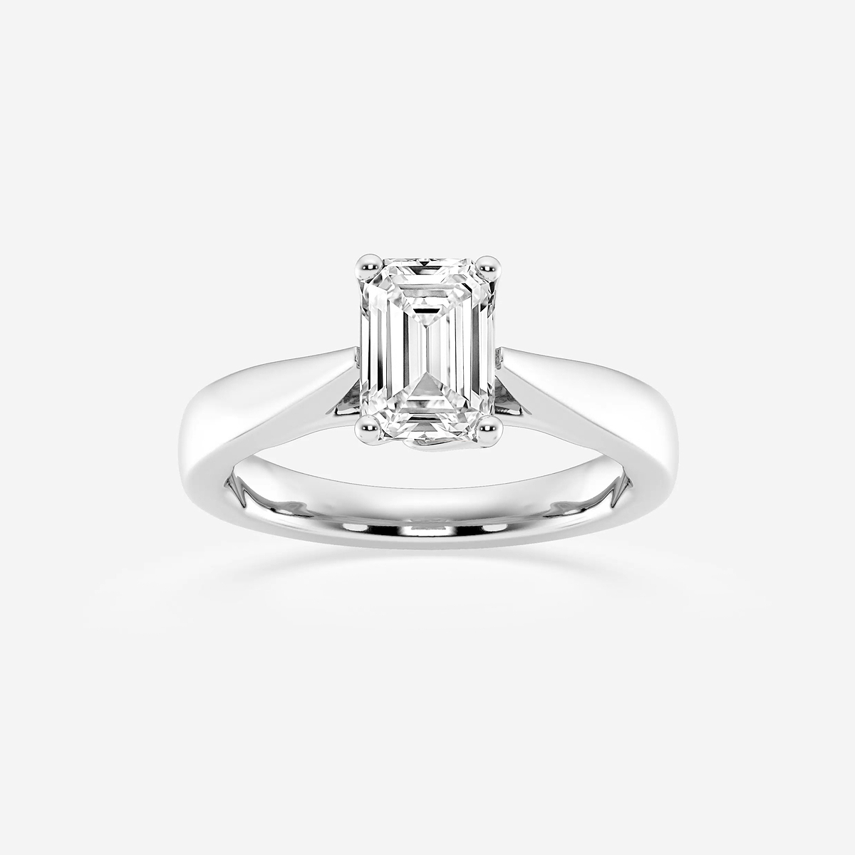 1 1/2 ctw Emerald Lab Grown Diamond Floral Solitaire Engagement Ring