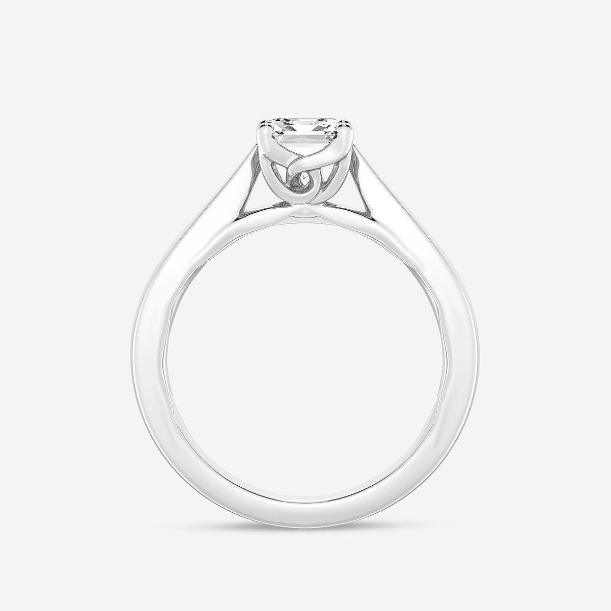 Additional Image 1 for  1 1/2 ctw Emerald Lab Grown Diamond Floral Solitaire Engagement Ring
