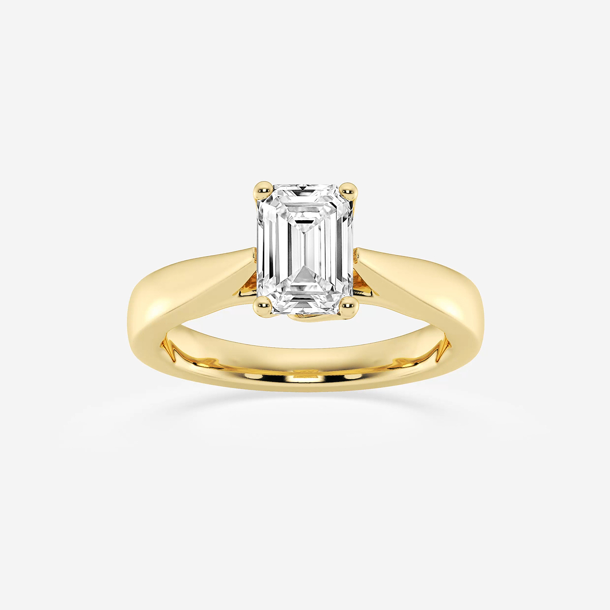 1 1/2 ctw Emerald Lab Grown Diamond Floral Solitaire Engagement Ring