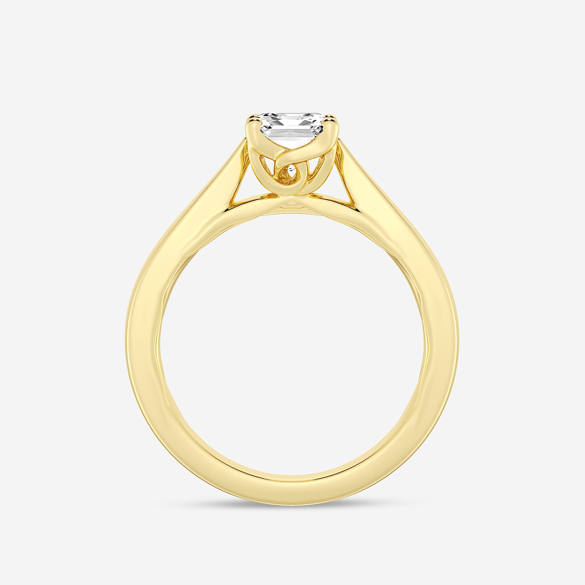 Additional Image 1 for  1 1/2 ctw Emerald Lab Grown Diamond Floral Solitaire Engagement Ring