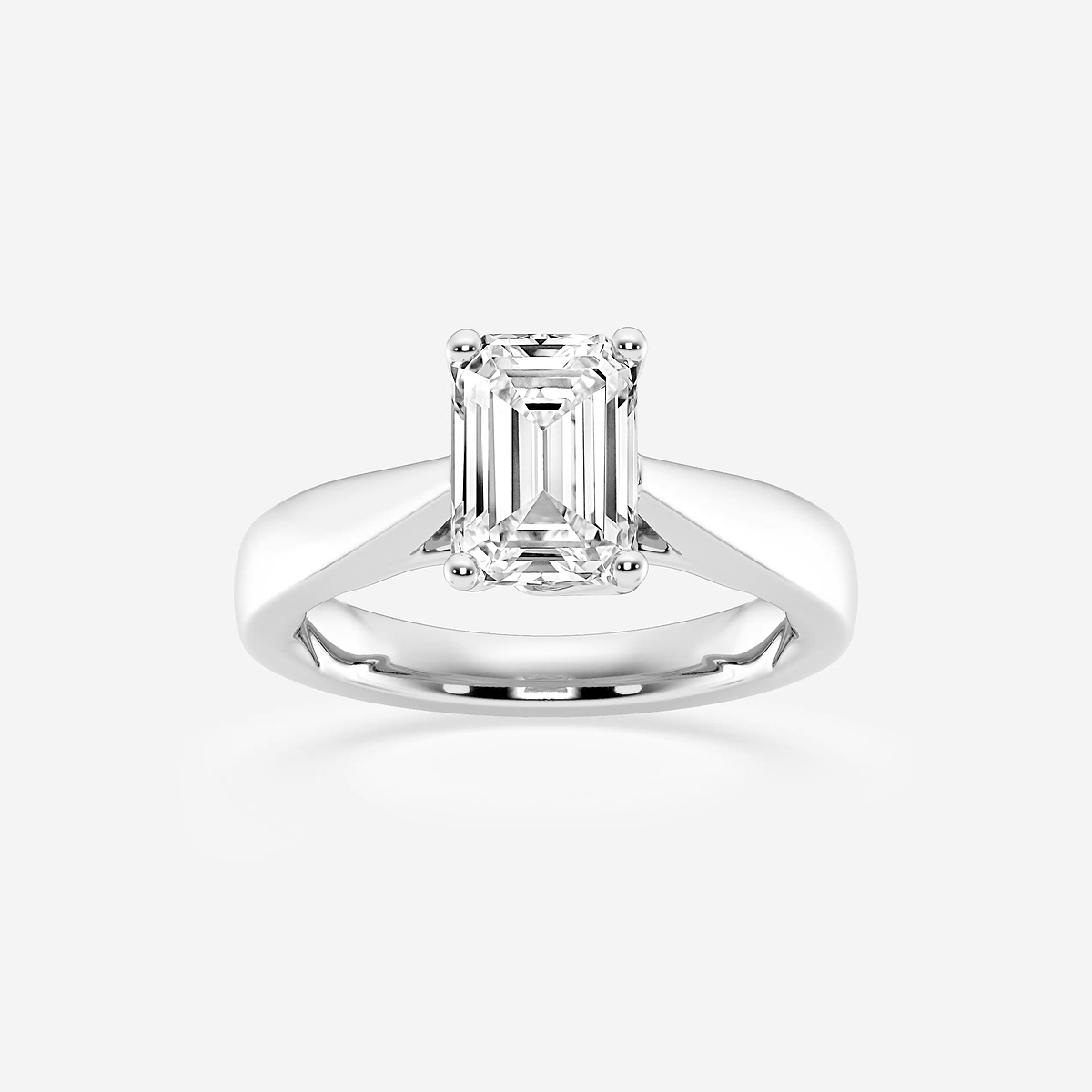 2 ctw Emerald Lab Grown Diamond Floral Solitaire Engagement Ring