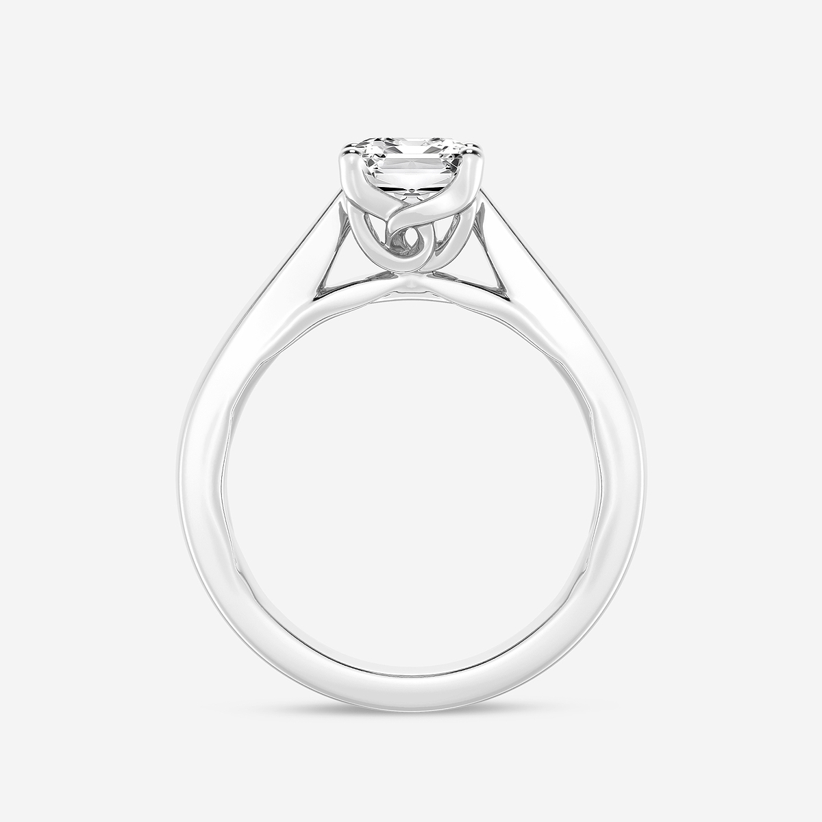Additional Image 1 for  2 ctw Emerald Lab Grown Diamond Floral Solitaire Engagement Ring