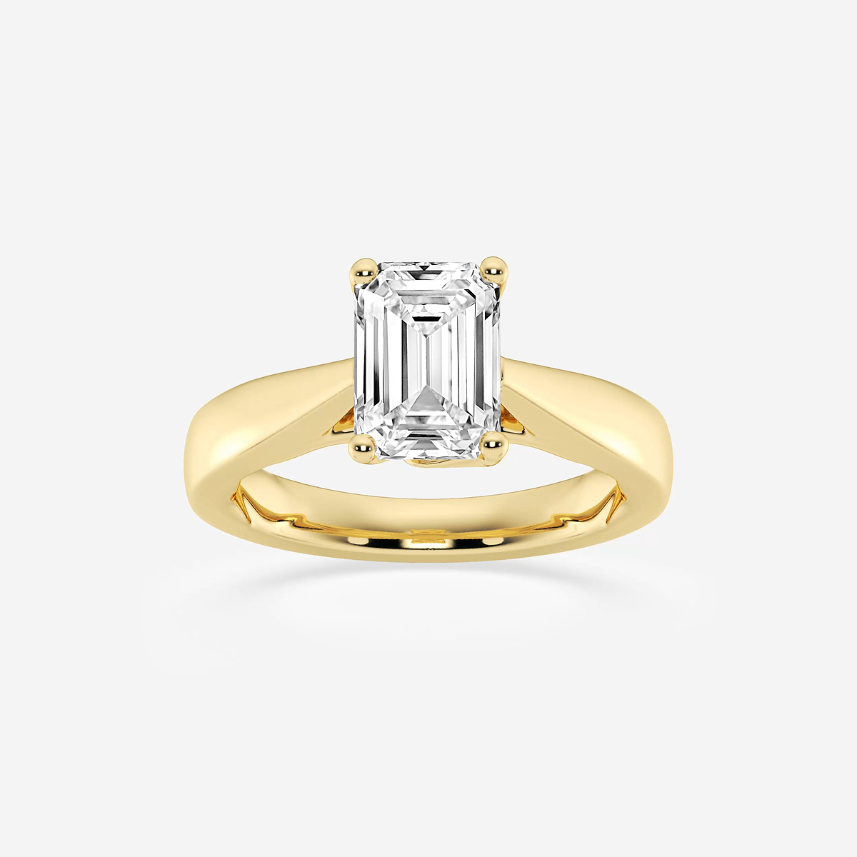 2 ctw Emerald Lab Grown Diamond Floral Solitaire Engagement Ring