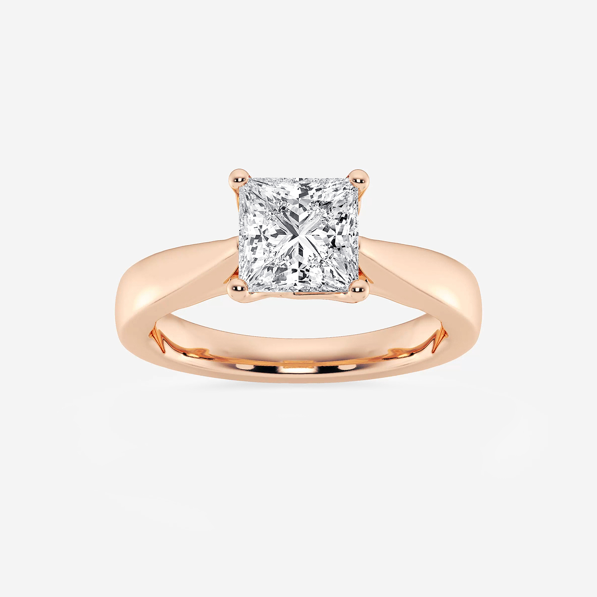 1 1/2 ctw Princess Lab Grown Diamond Floral Solitaire Engagement Ring