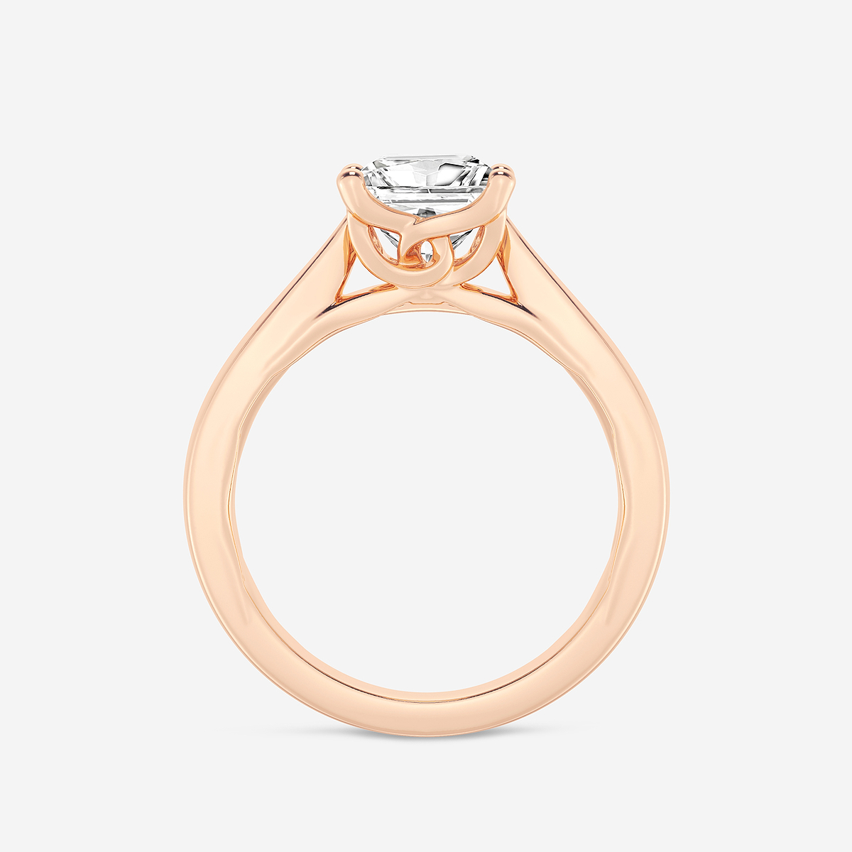 Additional Image 1 for  1 1/2 ctw Princess Lab Grown Diamond Floral Solitaire Engagement Ring