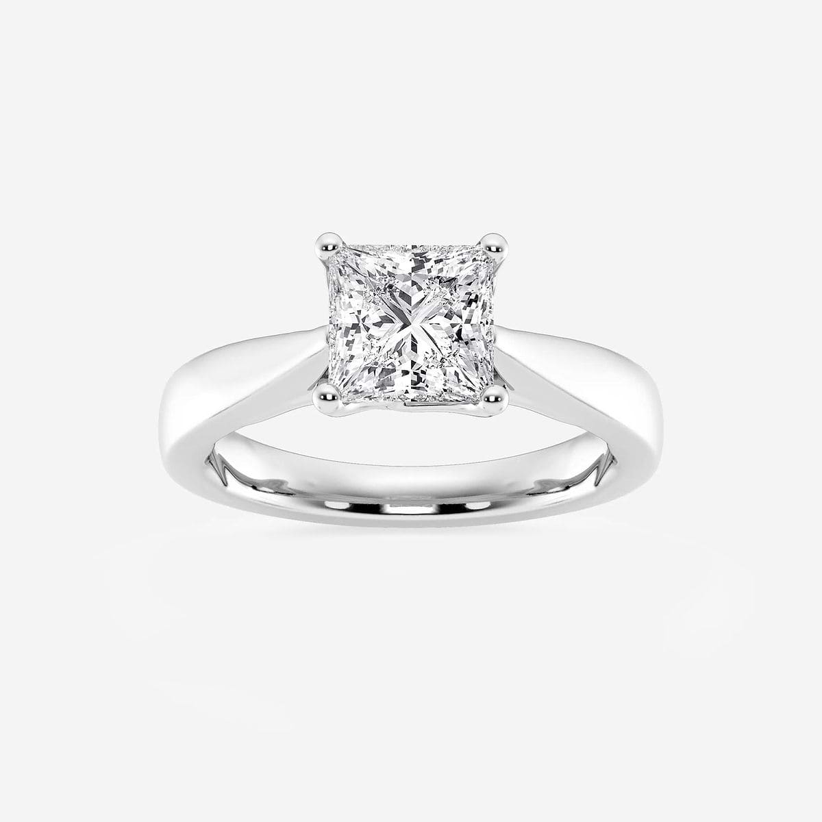 1 1/2 ctw Princess Lab Grown Diamond Floral Solitaire Engagement Ring