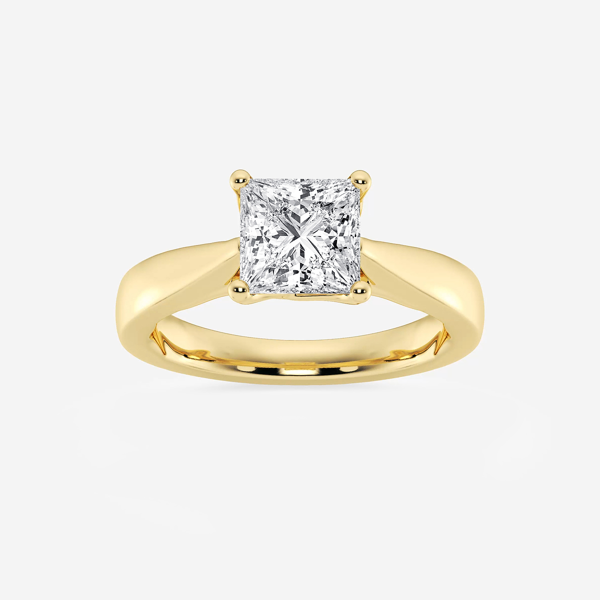 1 1/2 ctw Princess Lab Grown Diamond Floral Solitaire Engagement Ring