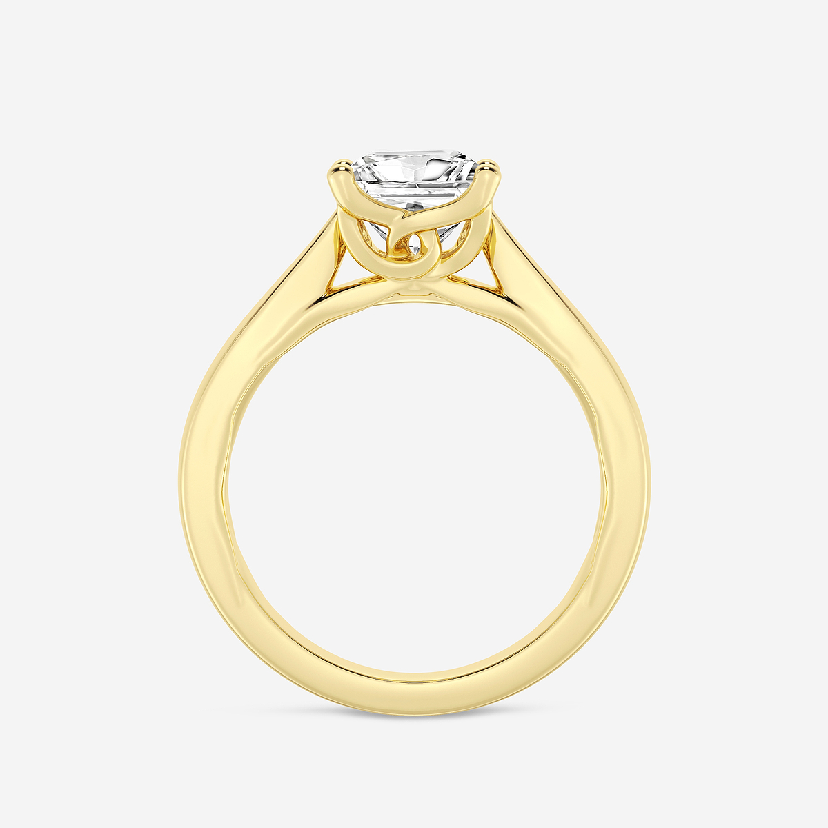 Additional Image 1 for  1 1/2 ctw Princess Lab Grown Diamond Floral Solitaire Engagement Ring