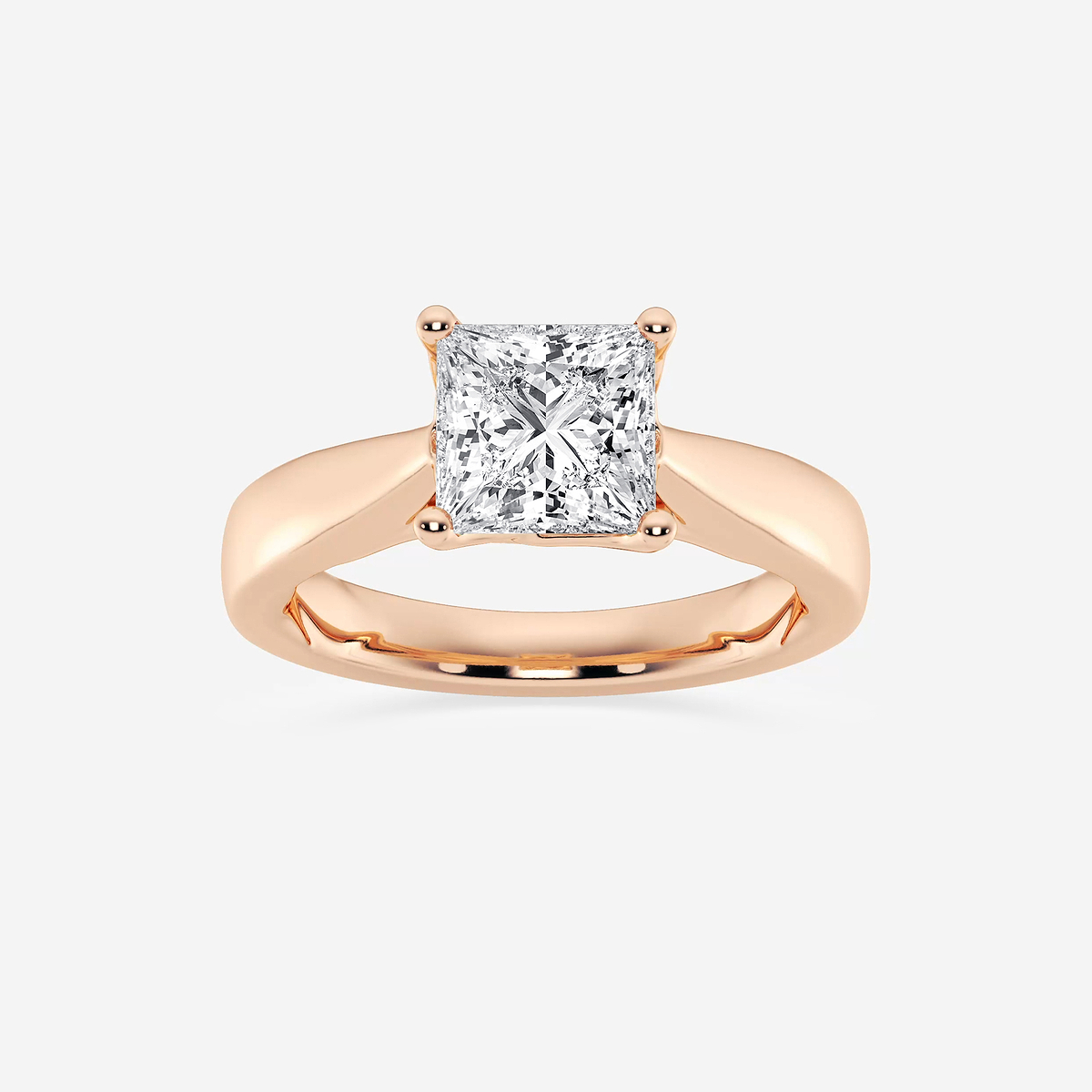 2 ctw Princess Lab Grown Diamond Floral Solitaire Engagement Ring