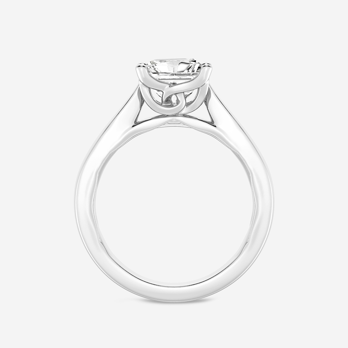 2 ctw Princess Lab Grown Diamond Floral Solitaire Engagement Ring Platinum, E, VS1