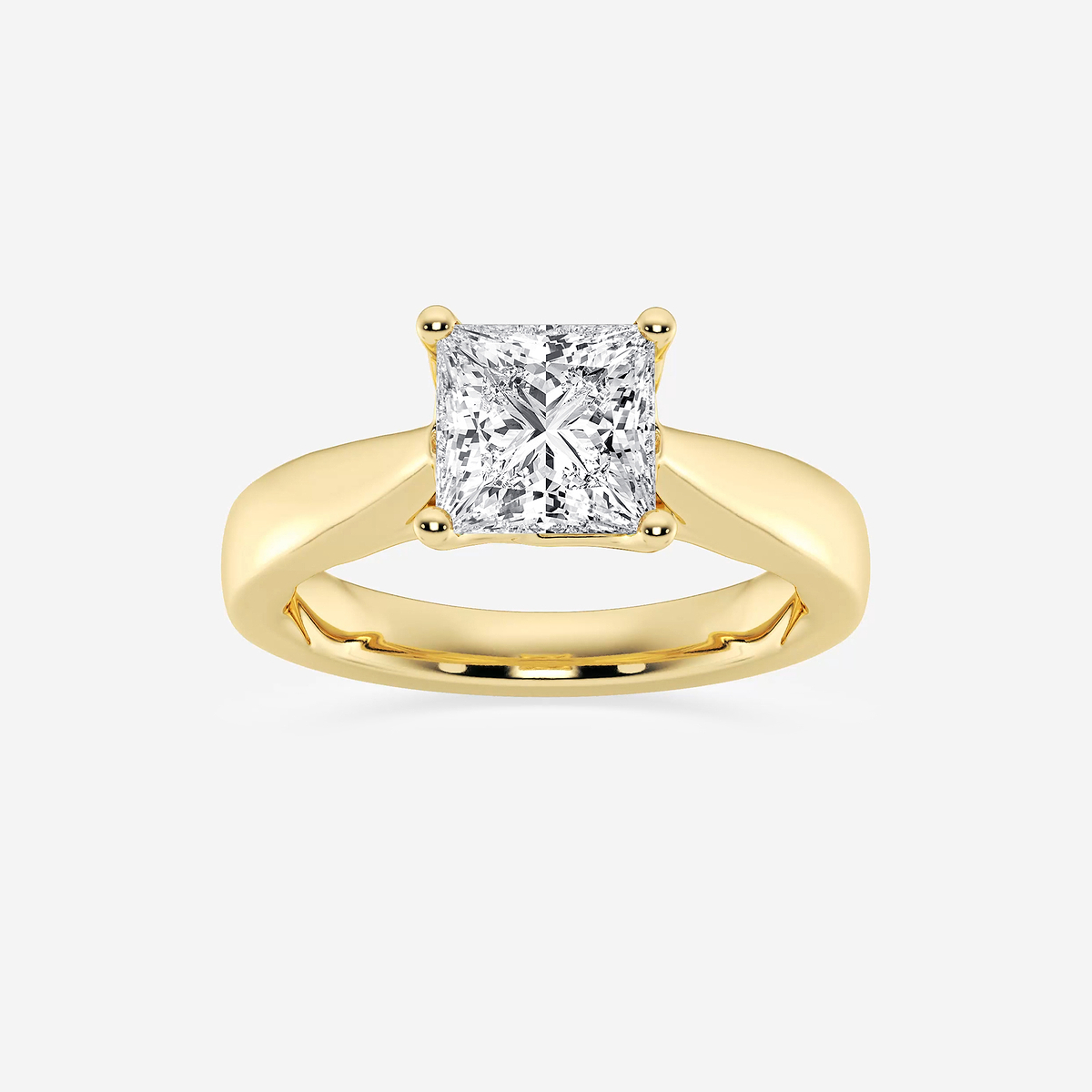 2 ctw Princess Lab Grown Diamond Floral Solitaire Engagement Ring