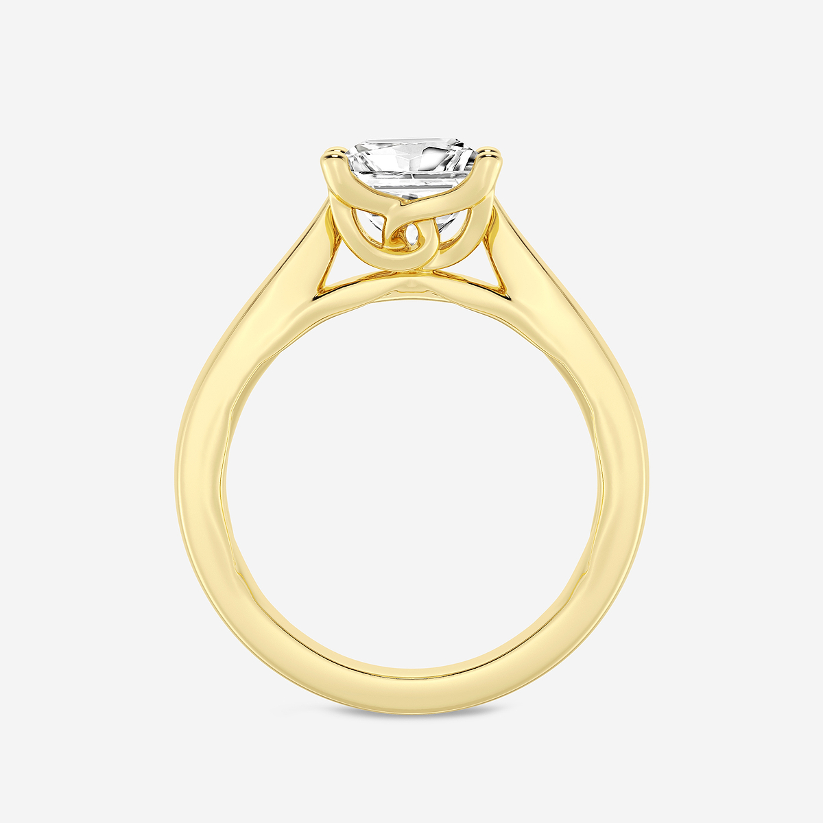 Additional Image 1 for  2 ctw Princess Lab Grown Diamond Floral Solitaire Engagement Ring