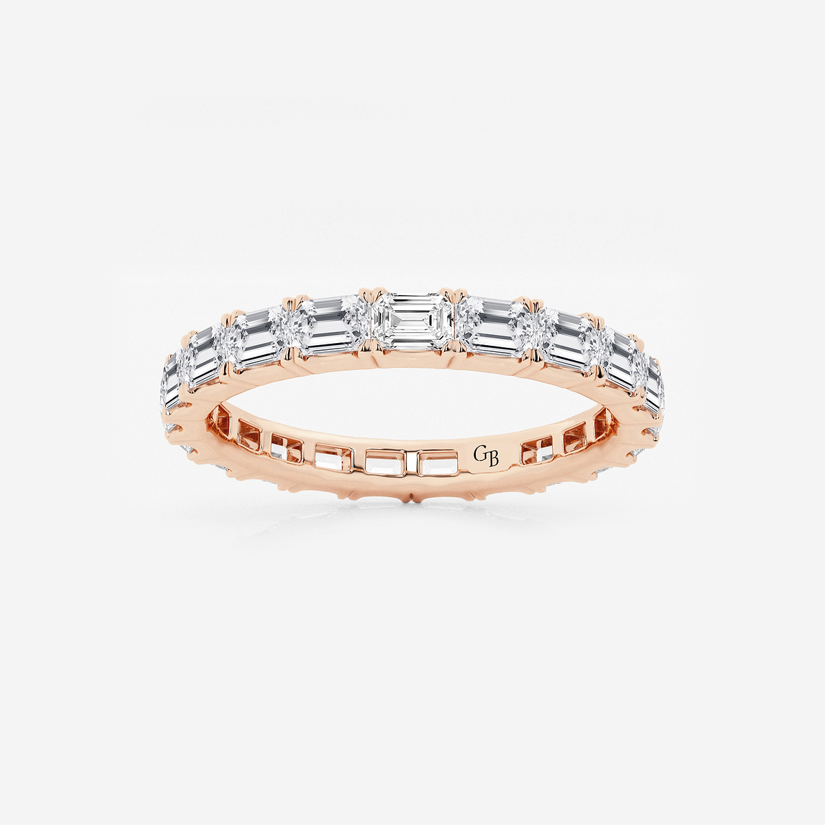 2 ctw East-West Emerald Lab Grown Diamond Eternity Band - 2.5mm Width