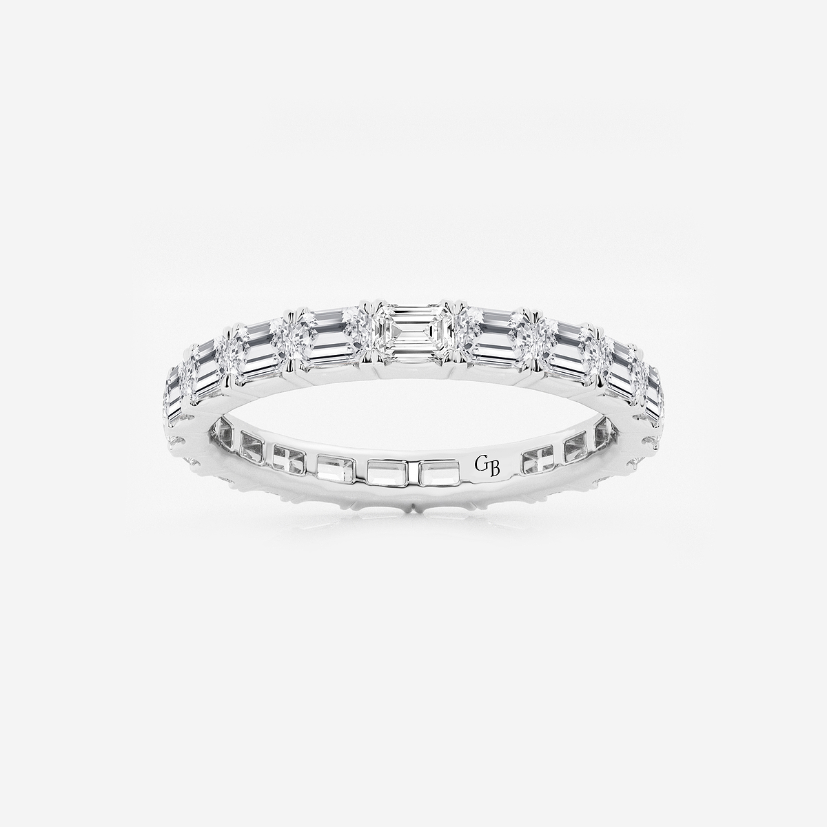 2 ctw East-West Emerald Lab Grown Diamond Eternity Band - 2.5mm Width