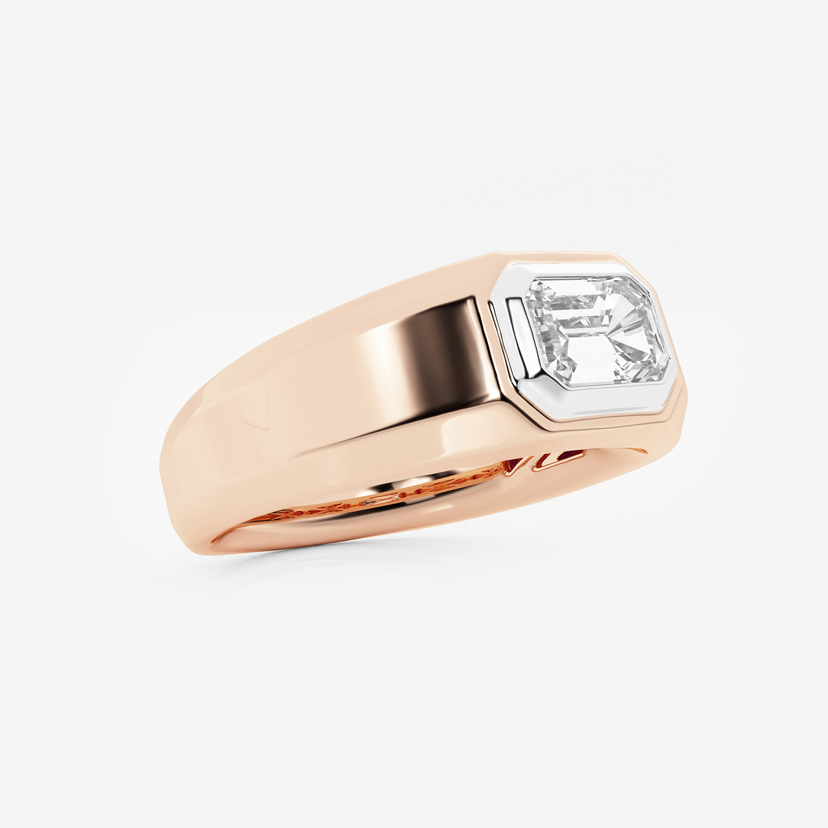 Additional Image 1 for  1 1/2 ctw Emerald Lab Grown Diamond Polished Solitaire Ring