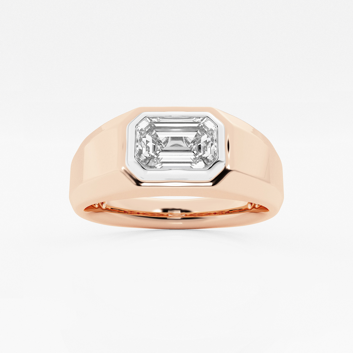 2 ctw Emerald Lab Grown Diamond Polished Solitaire Ring