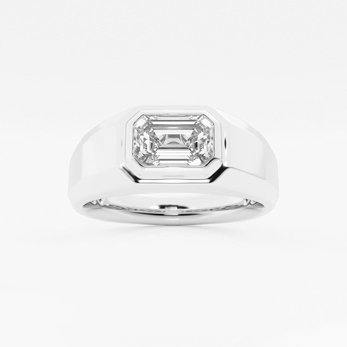 2 ctw Emerald Lab Grown Diamond Polished Solitaire Ring